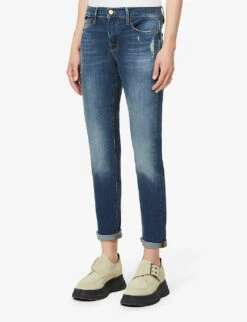 FRAME Le Garcon Mid-rise Straight Jeans -Whistles Shop 1057 3005669 LGJ779 AZURE ALT02