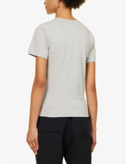 Comme Des Garçons Play Logo-print Cotton-jersey T-shirt -Whistles Shop 1154 2000022 P1T265 GREY ALT03