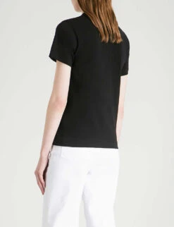 Comme Des Garçons Play Heart Logo-embroidered Cotton-jersey T-shirt -Whistles Shop 143 2000022 P1T107 S BLACK ALT03