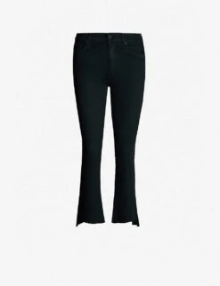 MOTHER The Insider Striped Straight High-rise Jeans