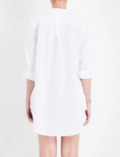 Seafolly Boyfriend Cotton Beach Shirt -Whistles Shop 186 3000714 52815TO WHITE ALT02