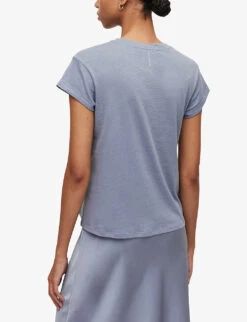 AllSaints Anna Crewneck Cotton T-shirt -Whistles Shop R00067685 STORMCLOUDGRE ALT03