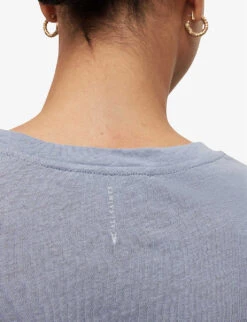AllSaints Anna Crewneck Cotton T-shirt -Whistles Shop R00067685 STORMCLOUDGRE ALT04