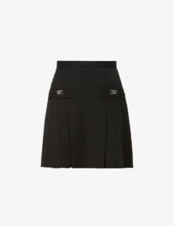 Sandro Rebeca Embellished Wool Mini Skirt