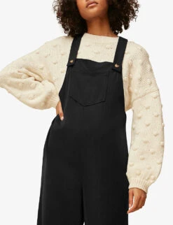 Whistles Rita Easy Woven Dungarees -Whistles Shop R03745573 BLACK ALT04