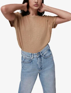 Whistles Ultimate Linen T-shirt -Whistles Shop R03747157 CREAM ALT04