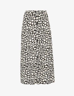 Whistles Animal-print Woven Midi Skirt