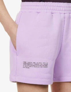 Text-print Mid-rise Recycled And Organic-cotton Shorts -Whistles Shop R03752036 ORCHIDPURPLE ALT04