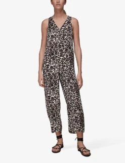 Whistles Clouded Leopard-print Woven Jumpsuit -Whistles Shop R03802100 MULTICOLOURED ALT01