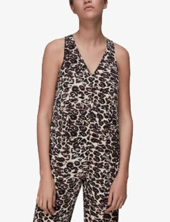 Whistles Clouded Leopard-print Woven Jumpsuit -Whistles Shop R03802100 MULTICOLOURED ALT02