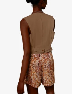 Whistles Marble-print Silk Shorts -Whistles Shop R03807525 MULTICOLOURED ALT02