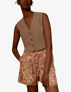 Whistles Marble-print Silk Shorts -Whistles Shop R03807525 MULTICOLOURED ALT03