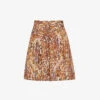 Whistles Marble-print Silk Shorts -Whistles Shop R03807525 MULTICOLOURED M