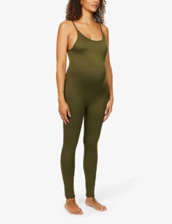 Maternity The Kate Sleeveless Stretch-woven Unitard -Whistles Shop R03811961 OLIVE ALT02