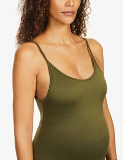 Maternity The Kate Sleeveless Stretch-woven Unitard -Whistles Shop R03811961 OLIVE ALT04