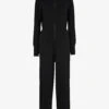 Whistles Long-sleeve Wide-leg Cotton-blend Jumpsuit -Whistles Shop R03842132 BLACK M