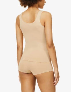 HANRO Touch Feeling Scooped Stretch-jersey Top -Whistles Shop R03848685 BEIGE ALT03