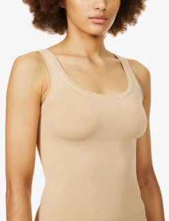 HANRO Touch Feeling Scooped Stretch-jersey Top -Whistles Shop R03848685 BEIGE ALT04