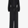 Whistles Estelle Puffed-sleeved Belted Woven Jumpsuit -Whistles Shop R03873964 BLACK M