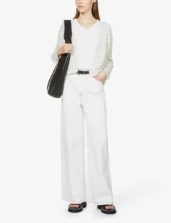 V-neck Jersey T-shirt -Whistles Shop R03908177 WHITE ALT01