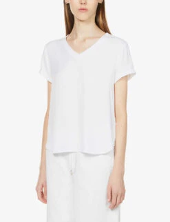 V-neck Jersey T-shirt -Whistles Shop R03908177 WHITE ALT02