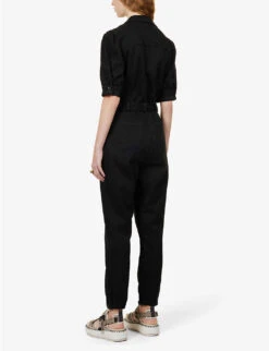 Paige Mayslie Stretch-cotton-blend Jumpsuit -Whistles Shop R03913280 WASHEDBLACK ALT03