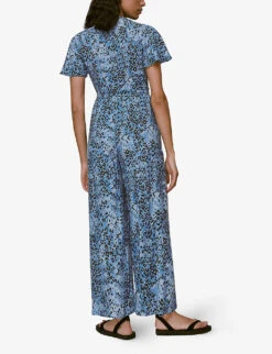 Whistles Jemma Hyena-print Crepe Jumpsuit -Whistles Shop R03918787 MULTICOLOURED ALT03