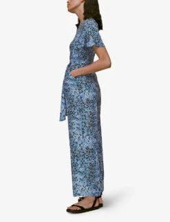 Whistles Jemma Hyena-print Crepe Jumpsuit -Whistles Shop R03918787 MULTICOLOURED ALT04