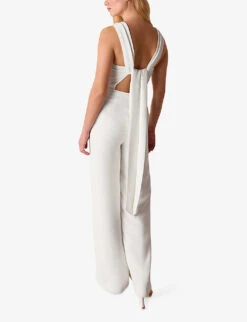 Whistles Thelma Wide-leg Woven Wedding Jumpsuit -Whistles Shop R03920210 CREAM ALT03