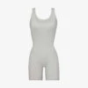 Slim-fit Ribbed Stretch-cotton Playsuit -Whistles Shop R03920629 LIGHTHEATHERGREY M
