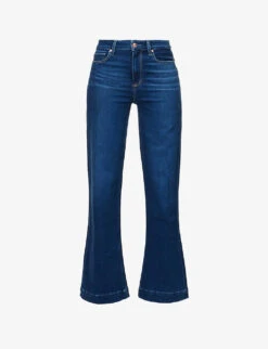 Paige Leenah Wide-leg Mid-rise Stretch-denim Jeans