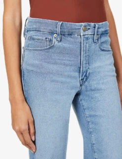 GOOD AMERICAN Good Straight Straight-leg High-rise Stretch-denim Jeans -Whistles Shop R03930107 BLUE449 ALT04