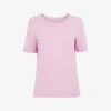 Whistles Rosa Double-trim Cotton-jersey T-shirt -Whistles Shop R03933338 LILAC M