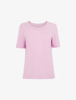 Whistles Rosa Double-trim Cotton-jersey T-shirt