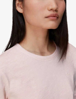 Whistles Emily Ultimate Crewneck Cotton-jersey T Shirt -Whistles Shop R03933342 PALEPINK ALT04