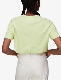 Whistles Emily Relaxed-fit Cotton T-shirt -Whistles Shop R03937286 LIME ALT03