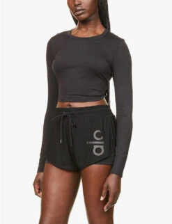 Alosoft Finesse Slim-fit Stretch-jersey Top -Whistles Shop R03938605 BLACK ALT02