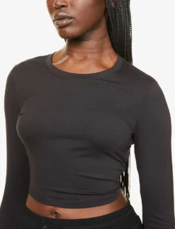 Alosoft Finesse Slim-fit Stretch-jersey Top -Whistles Shop R03938605 BLACK ALT04
