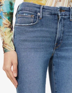 GOOD AMERICAN Good Legs Cropped Slim-leg Mid-rise Stretch-denim Jeans -Whistles Shop R03939749 INDIGO149 ALT04