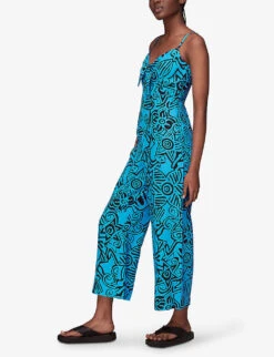 Whistles Starflower Floral-print Tied-front Woven Jumpsuit -Whistles Shop R03941527 MULTICOLOURED ALT02