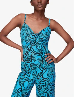 Whistles Starflower Floral-print Tied-front Woven Jumpsuit -Whistles Shop R03941527 MULTICOLOURED ALT04