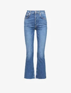 CITIZENS OF HUMANITY Isola Faded Flared High-rise Stretch Denim-blend Jeans