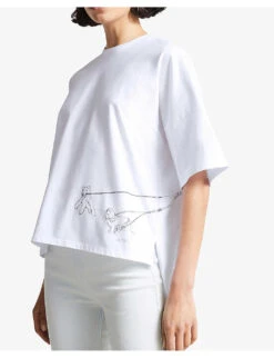 Ted Baker Gramiey Graphic-print Cotton-jersey T-shirt -Whistles Shop R03947273 WHITE ALT02