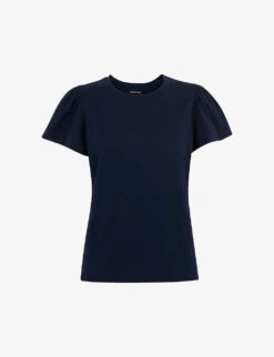 Whistles Round-neck Frilled-sleeve Cotton T-shirt