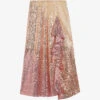 Ted Baker Velina Asymmetric-hem Sequin-embellished Midi Skirt -Whistles Shop R03950757 DUSKYPINK M