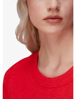 Whistles Rosa Round-neck Cotton T-shirt -Whistles Shop R03958303 RED ALT04