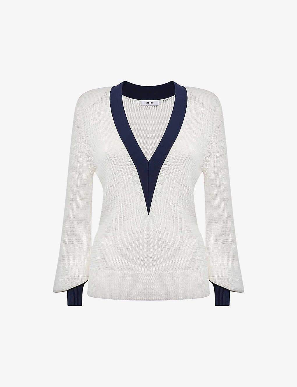 Reiss Talitha Contrast-trim Recycled-polyester Jumper 3 Reiss Talitha Contrast-trim Recycled-polyester Jumper