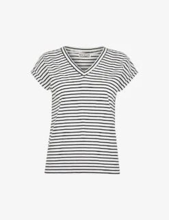 Whistles Willa Striped Cotton-jersey T-shirt