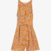 Ted Baker Eiverly Floral-print Tied-waist Woven Playsuit -Whistles Shop R03971473 ORANGE M