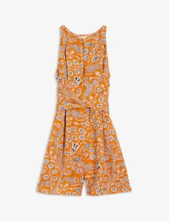 Ted Baker Eiverly Floral-print Tied-waist Woven Playsuit